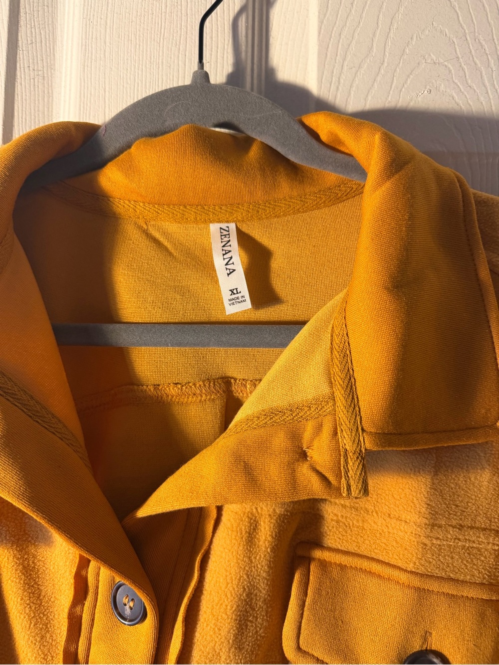 Zenana Outfitters Mustard Button-Front Jean Jacket